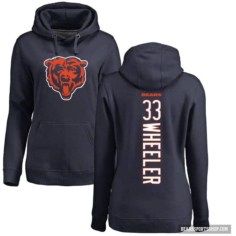 Women's ＃33 Ian Wheeler Chicago Bears Navy Pro Line Backer Pullover Hoodie