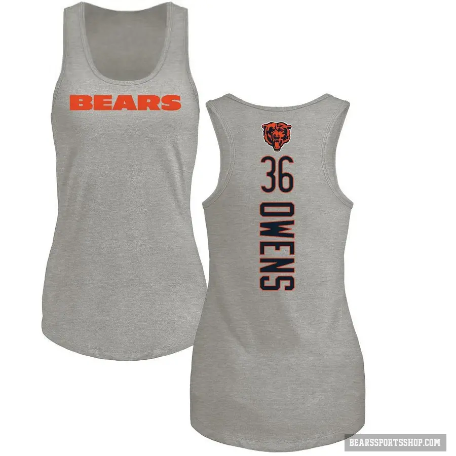 Women's ＃36 Jonathan Owens Chicago Bears Ash Backer Tank Top