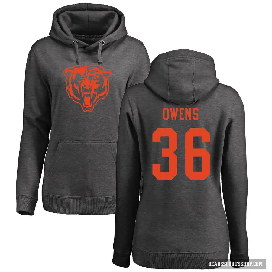 Women's ＃36 Jonathan Owens Chicago Bears Pro Line by Branded Ash One Color Pullover Hoodie