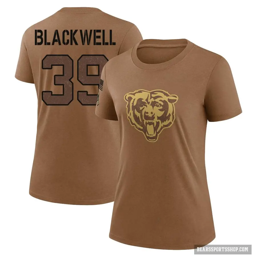 Women's ＃39 Josh Blackwell Chicago Bears Black Brown 2023 Salute To Service Performance T-Shirt