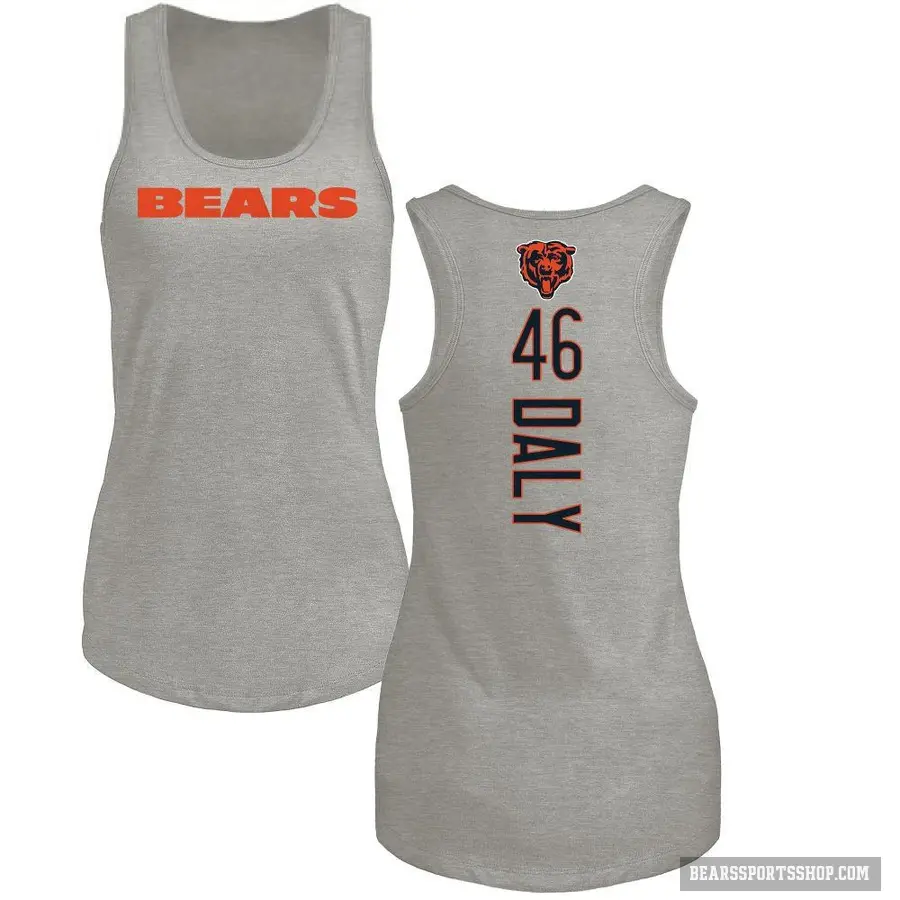 Women's ＃46 Scott Daly Chicago Bears Ash Backer Tank Top