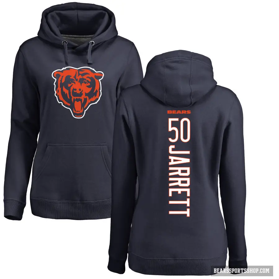Women's ＃50 Grady Jarrett Chicago Bears Navy Pro Line Backer Pullover Hoodie