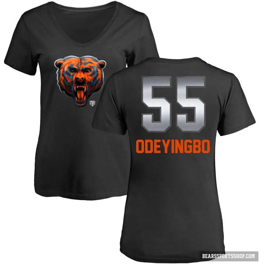 Women's ＃55 Dayo Odeyingbo Chicago Bears Black Midnight Mascot T-Shirt