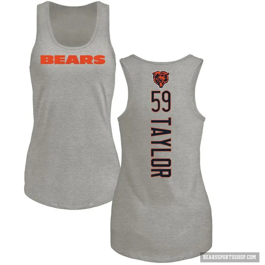 Women's ＃59 Carson Taylor Chicago Bears Ash Backer Tank Top