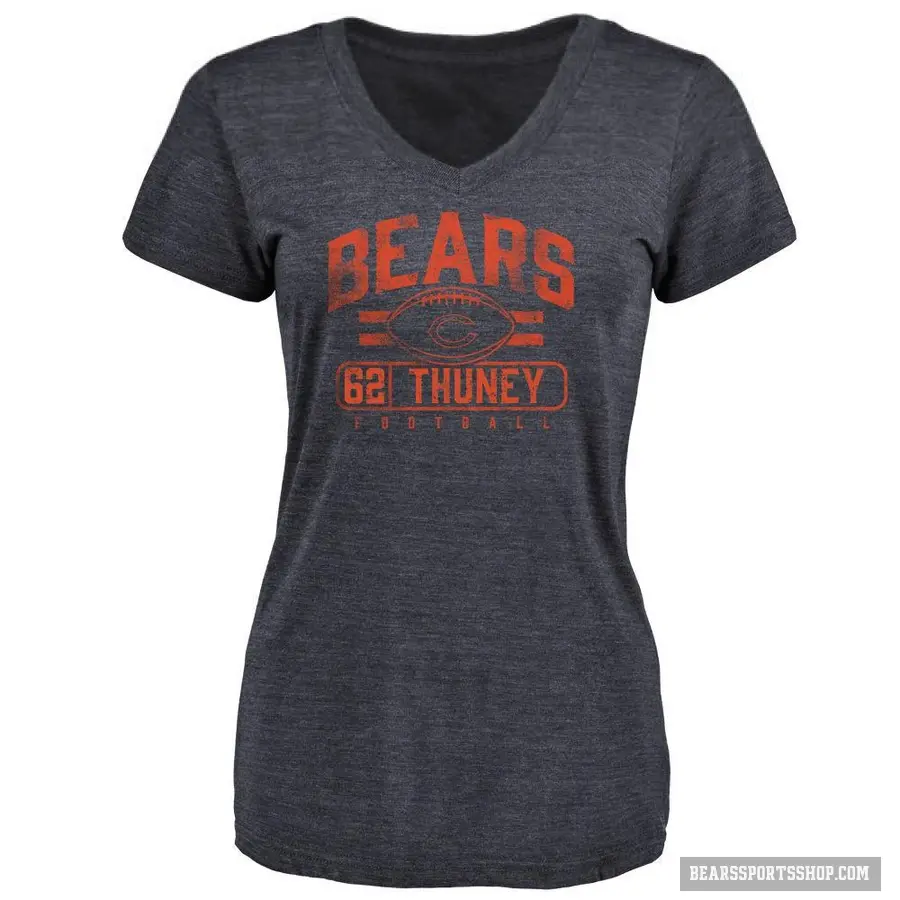 Women's ＃62 Joe Thuney Chicago Bears Navy Flanker T-Shirt