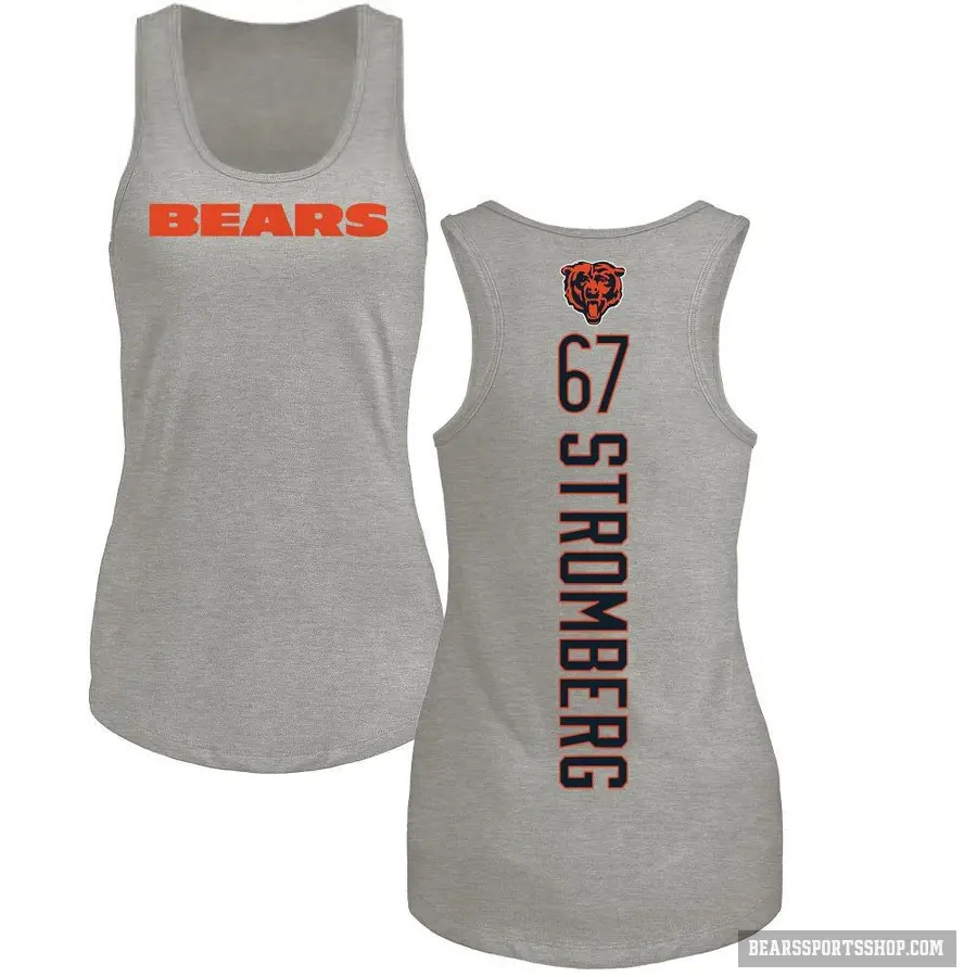 Women's ＃67 Ricky Stromberg Chicago Bears Ash Backer Tank Top