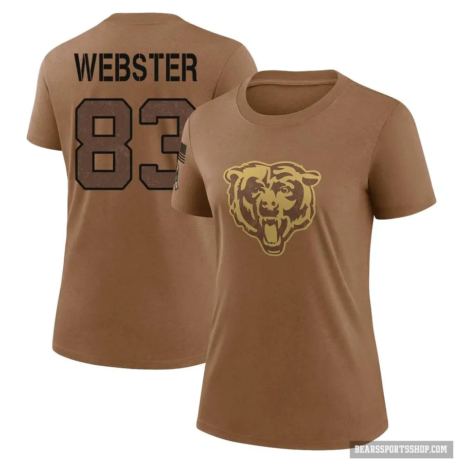 Women's ＃83 Nsimba Webster Chicago Bears Brown 2023 Salute To Service Performance T-Shirt