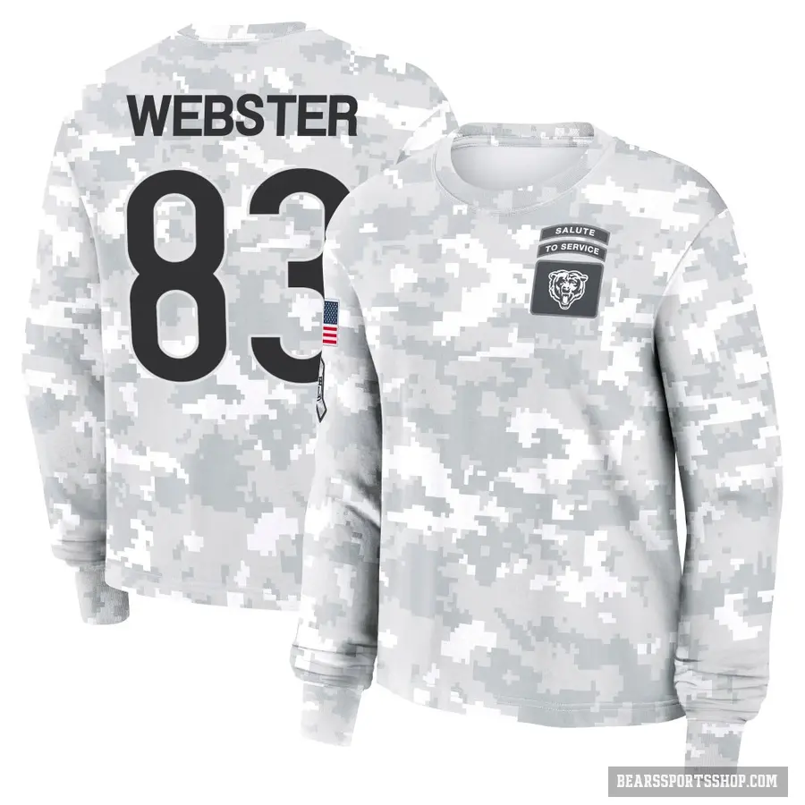 Women's ＃83 Nsimba Webster Chicago Bears Camo Arctic 2024 Salute to Service Long Sleeve T-Shirt