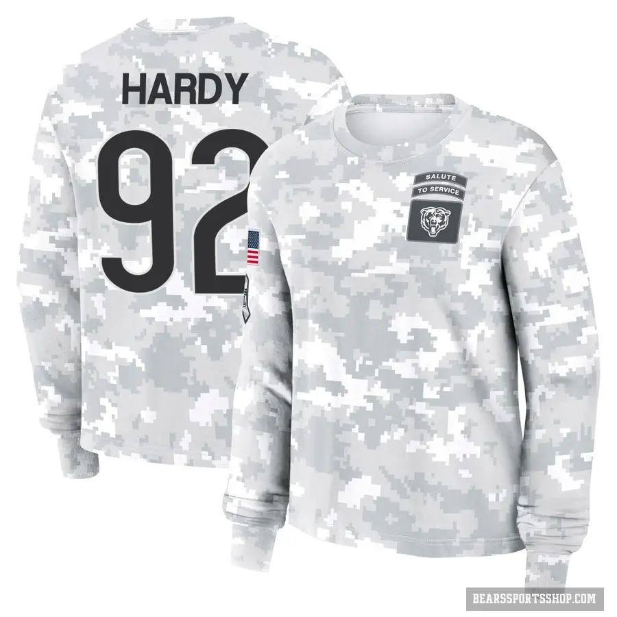 Women's ＃92 Daniel Hardy Chicago Bears Camo Arctic 2024 Salute to Service Long Sleeve T-Shirt