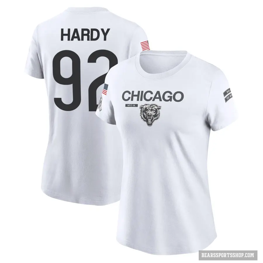 Women's ＃92 Daniel Hardy Chicago Bears White 2024 Salute to Service Performance T-Shirt