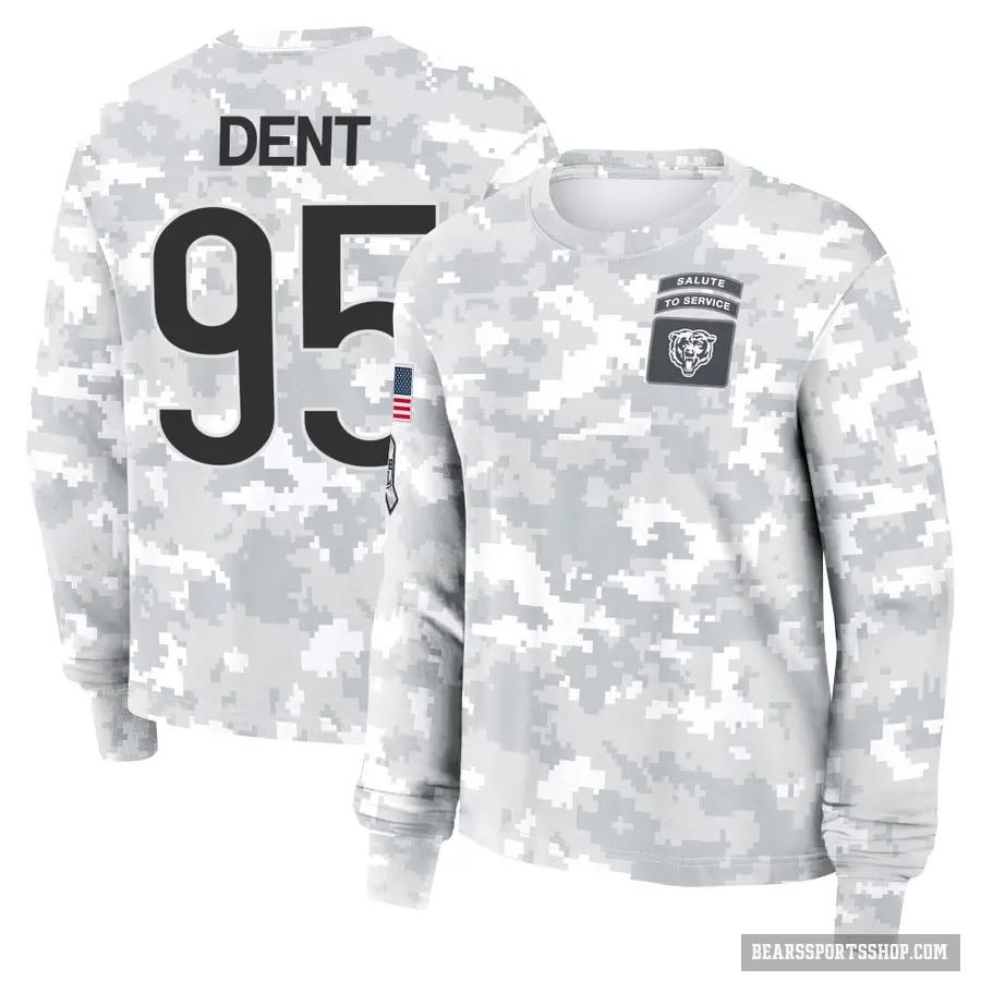 Women's ＃95 Richard Dent Chicago Bears Camo Arctic 2024 Salute to Service Long Sleeve T-Shirt