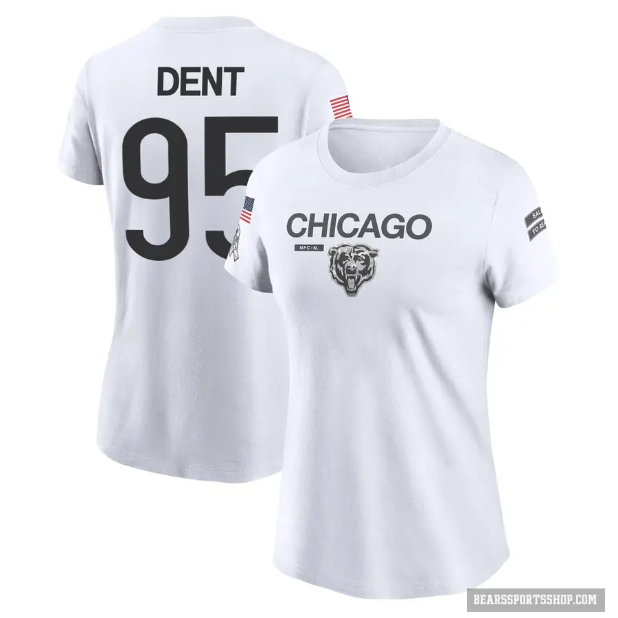 Women's ＃95 Richard Dent Chicago Bears White 2024 Salute to Service Performance T-Shirt