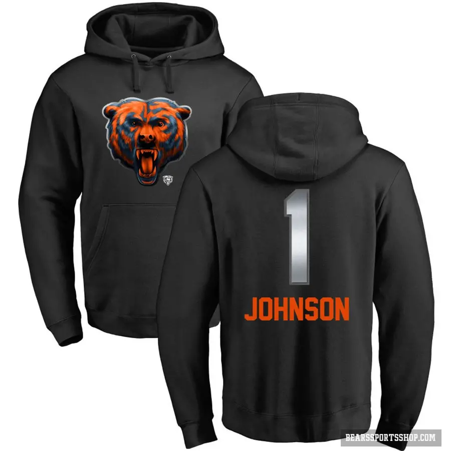 Youth ＃1 Jaylon Johnson Chicago Bears Black Midnight Mascot Pullover Hoodie