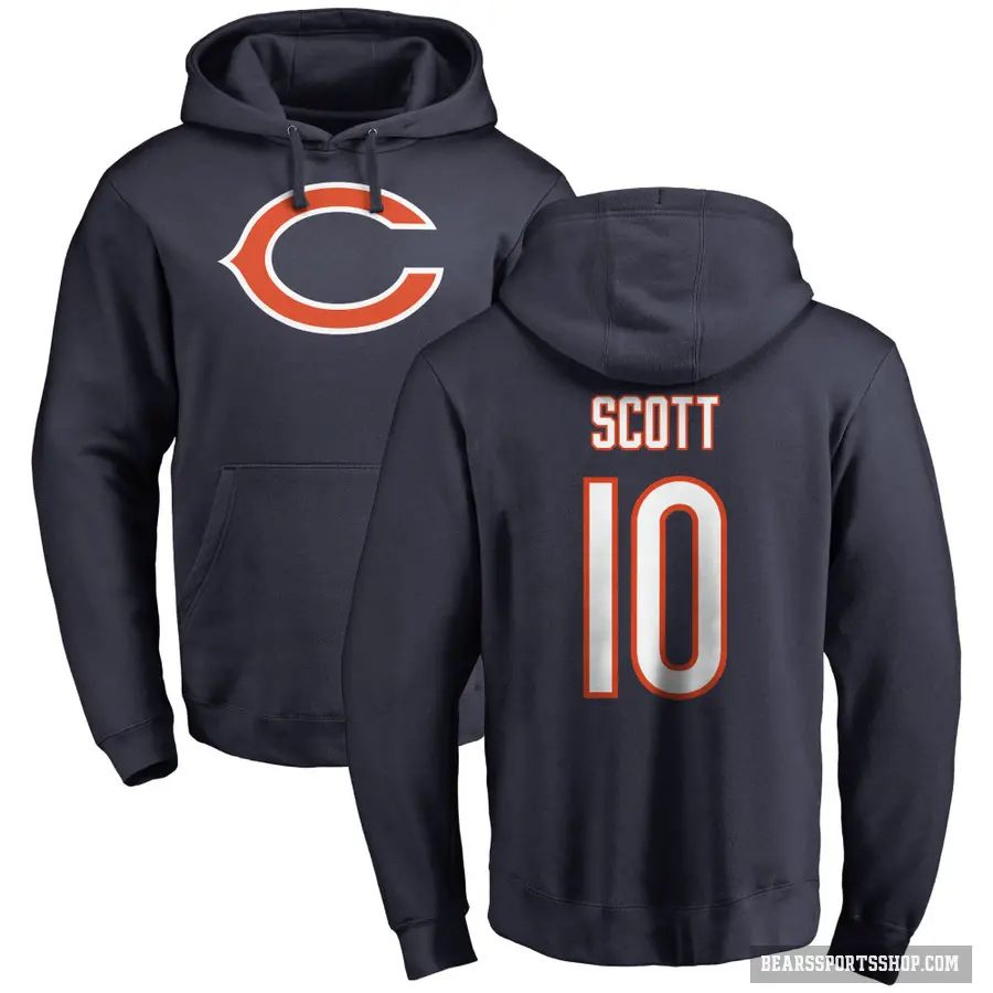 Youth ＃10 Tyler Scott Chicago Bears Navy Pro Line Logo Pullover Hoodie
