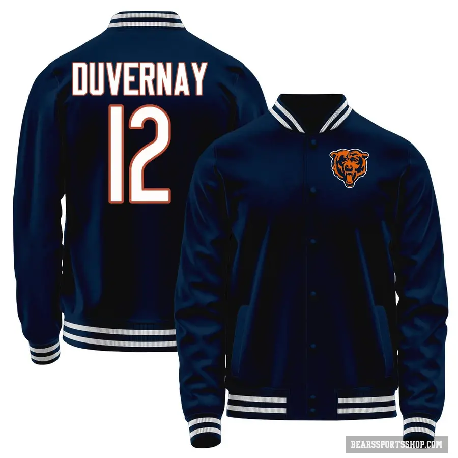 Youth ＃12 Devin Duvernay Chicago Bears Navy Full-Snap Name & Number Jacket
