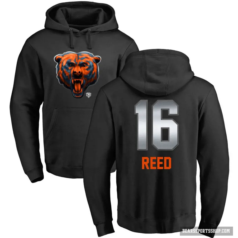 Youth ＃16 Austin Reed Chicago Bears Black Midnight Mascot Pullover Hoodie