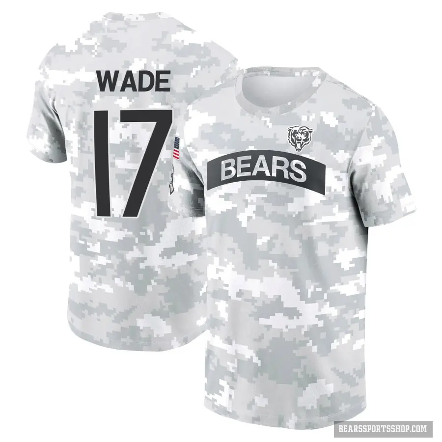 Youth ＃17 Barrington Wade Chicago Bears Camo Arctic 2024 Salute to Service Performance T-Shirt