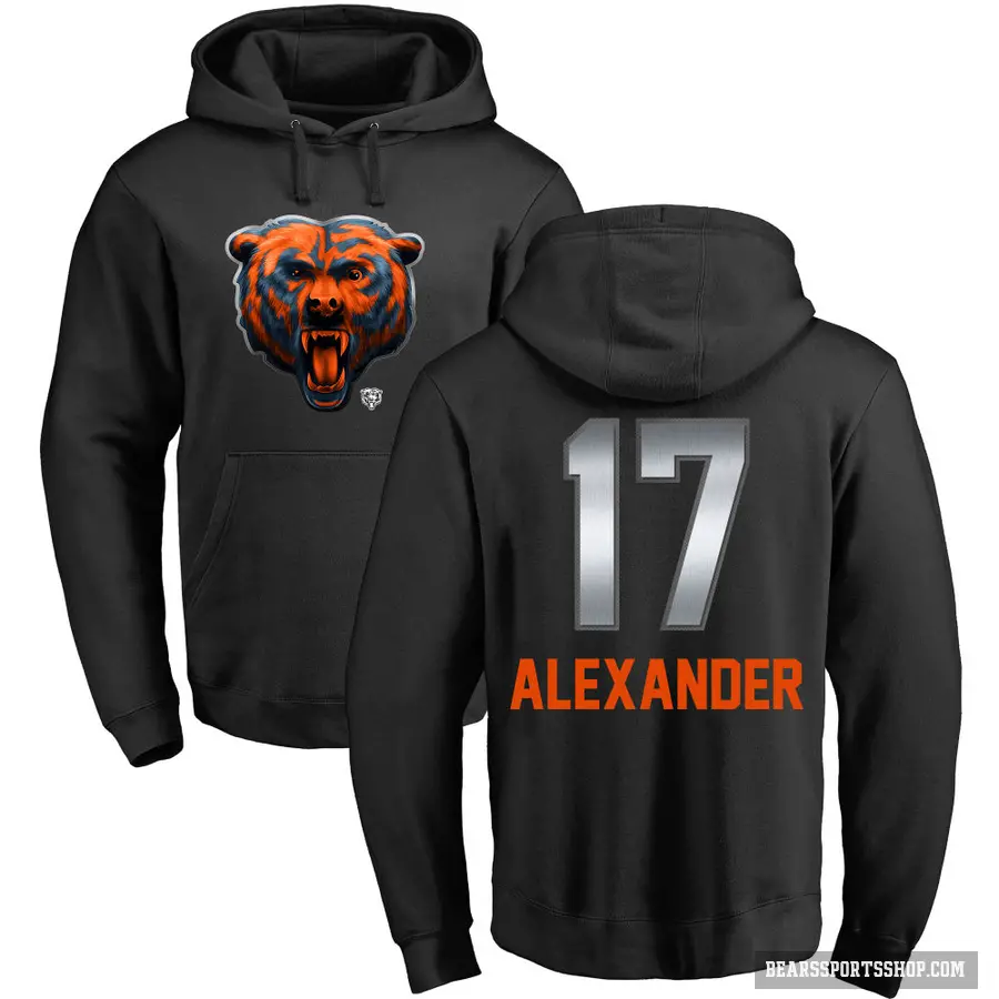 Youth ＃17 Jon Alexander Chicago Bears Black Midnight Mascot Pullover Hoodie