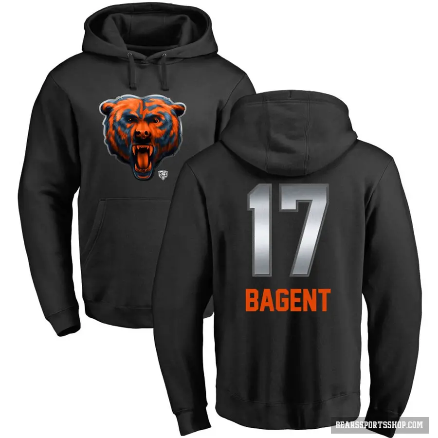 Youth ＃17 Tyson Bagent Chicago Bears Black Midnight Mascot Pullover Hoodie
