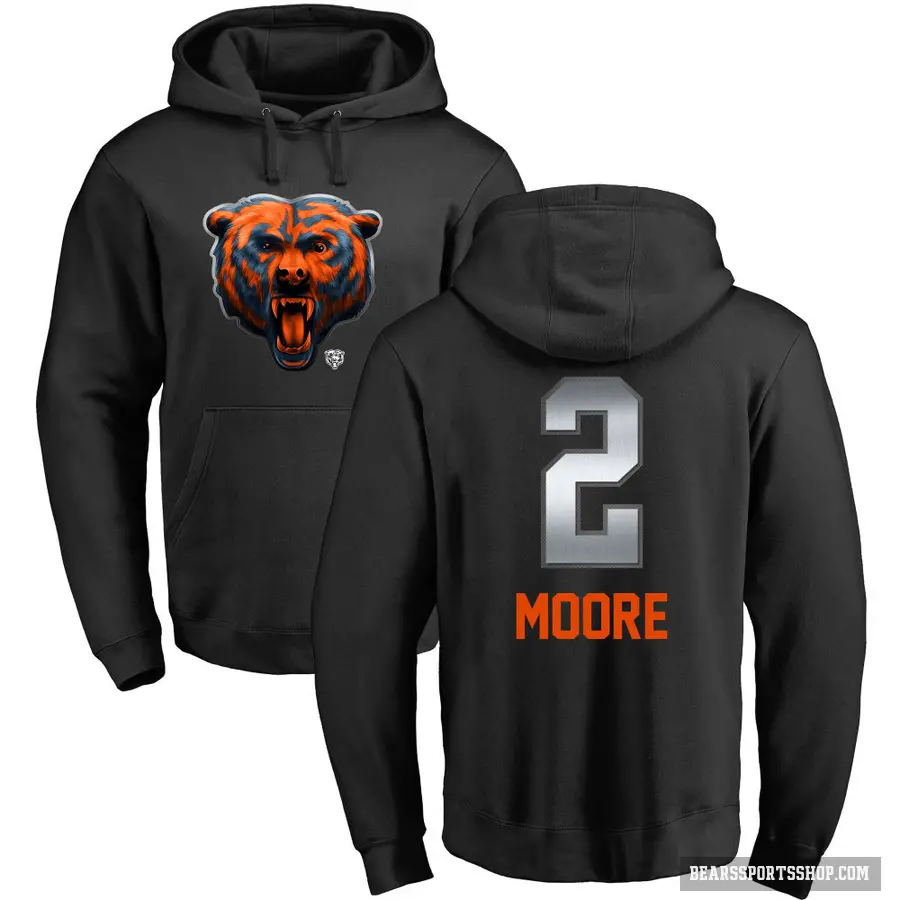 Youth ＃2 DJ Moore Chicago Bears Black Midnight Mascot Pullover Hoodie