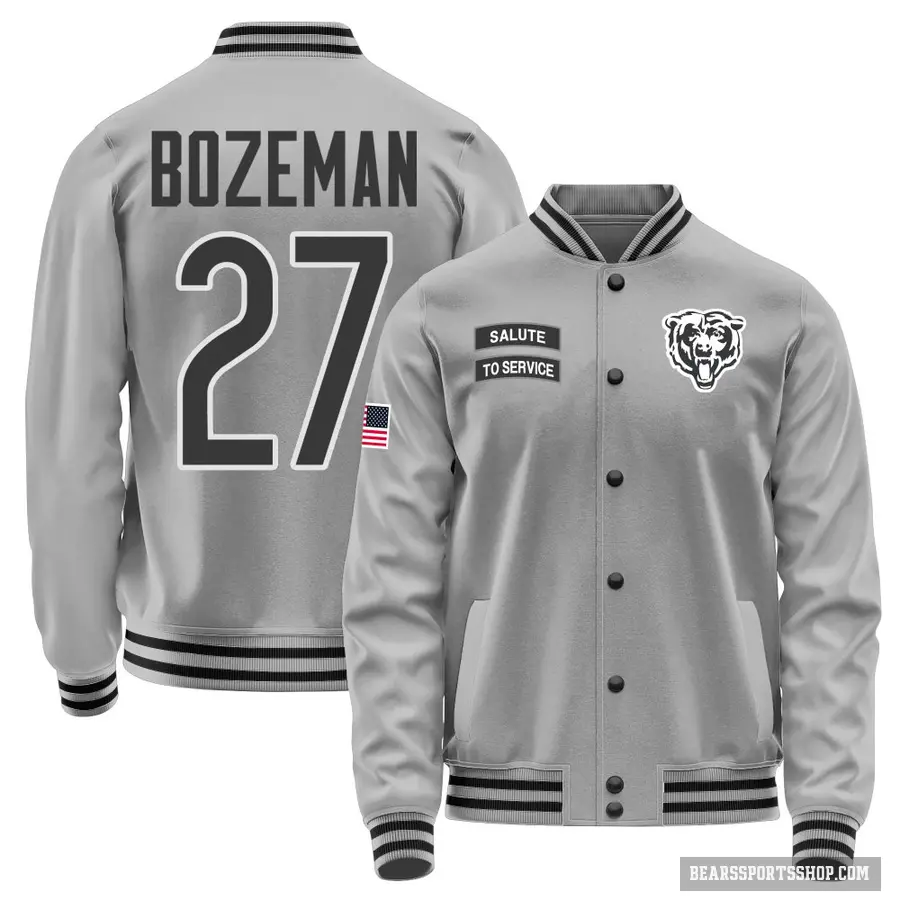Youth ＃27 Swayze Bozeman Chicago Bears Gray Salute to Service Performance Jacket