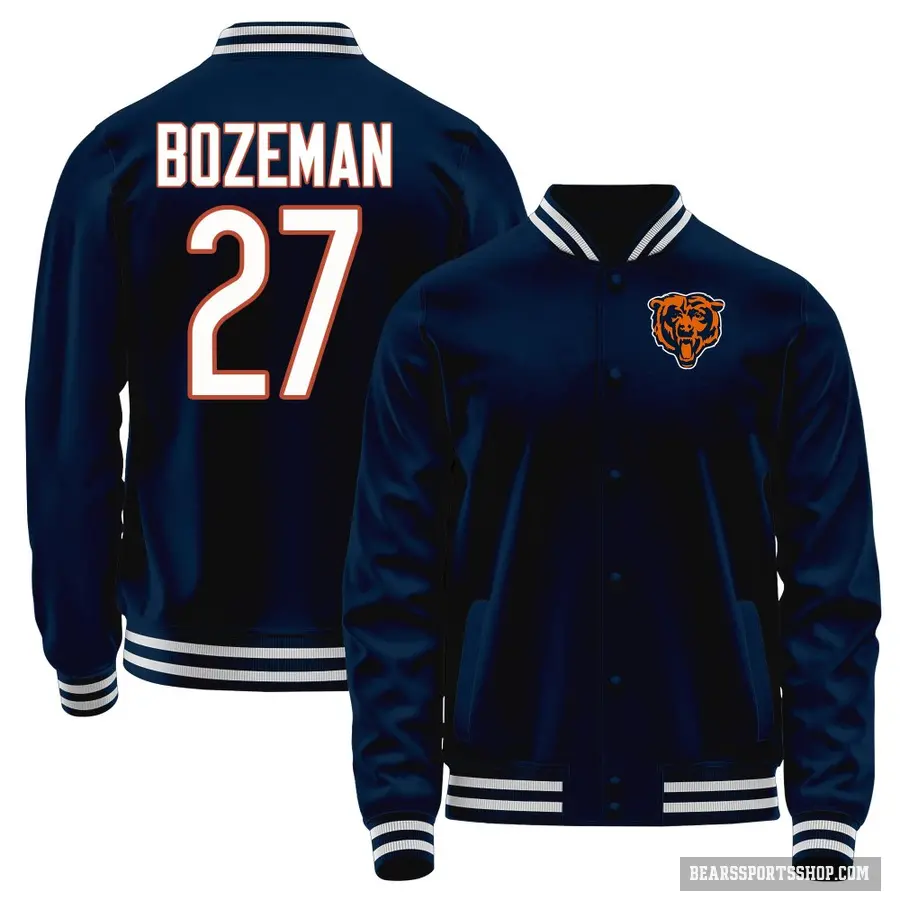 Youth ＃27 Swayze Bozeman Chicago Bears Navy Full-Snap Name & Number Jacket
