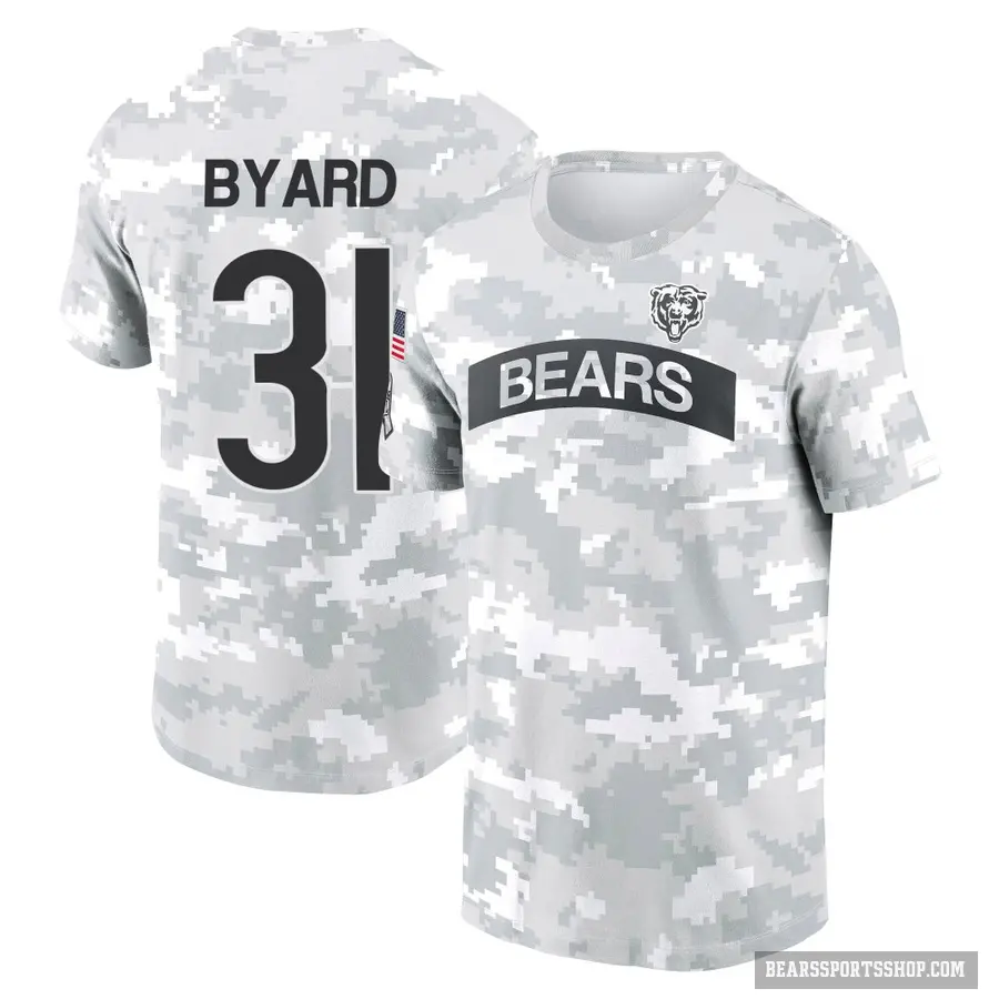 Youth ＃31 Kevin Byard III Chicago Bears Camo Arctic 2024 Salute to Service Performance T-Shirt
