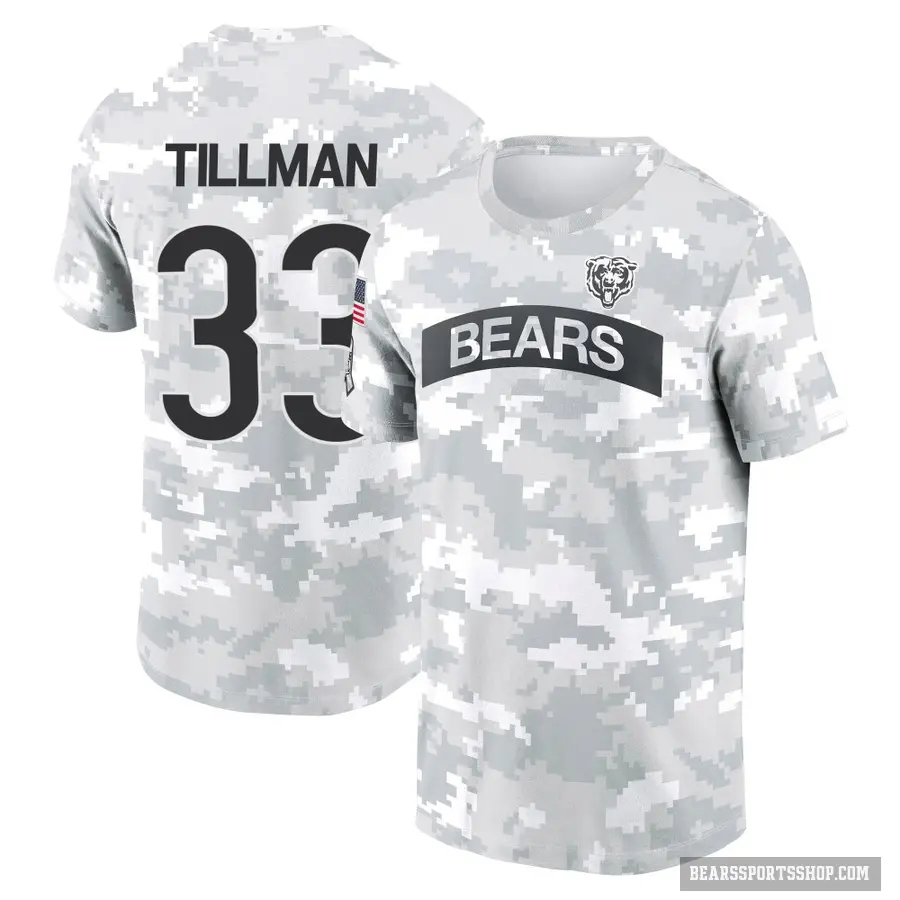 Youth ＃33 Charles Tillman Chicago Bears Camo Arctic 2024 Salute to Service Performance T-Shirt