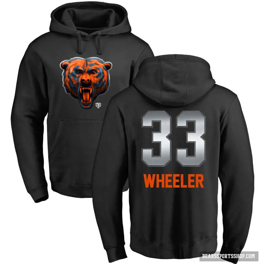 Youth ＃33 Ian Wheeler Chicago Bears Black Midnight Mascot Pullover Hoodie