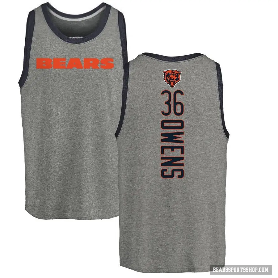Youth ＃36 Jonathan Owens Chicago Bears Ash Backer Tank Top