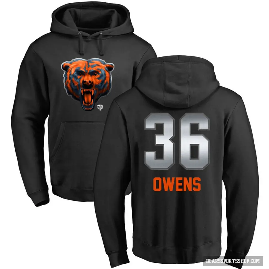 Youth ＃36 Jonathan Owens Chicago Bears Black Midnight Mascot Pullover Hoodie