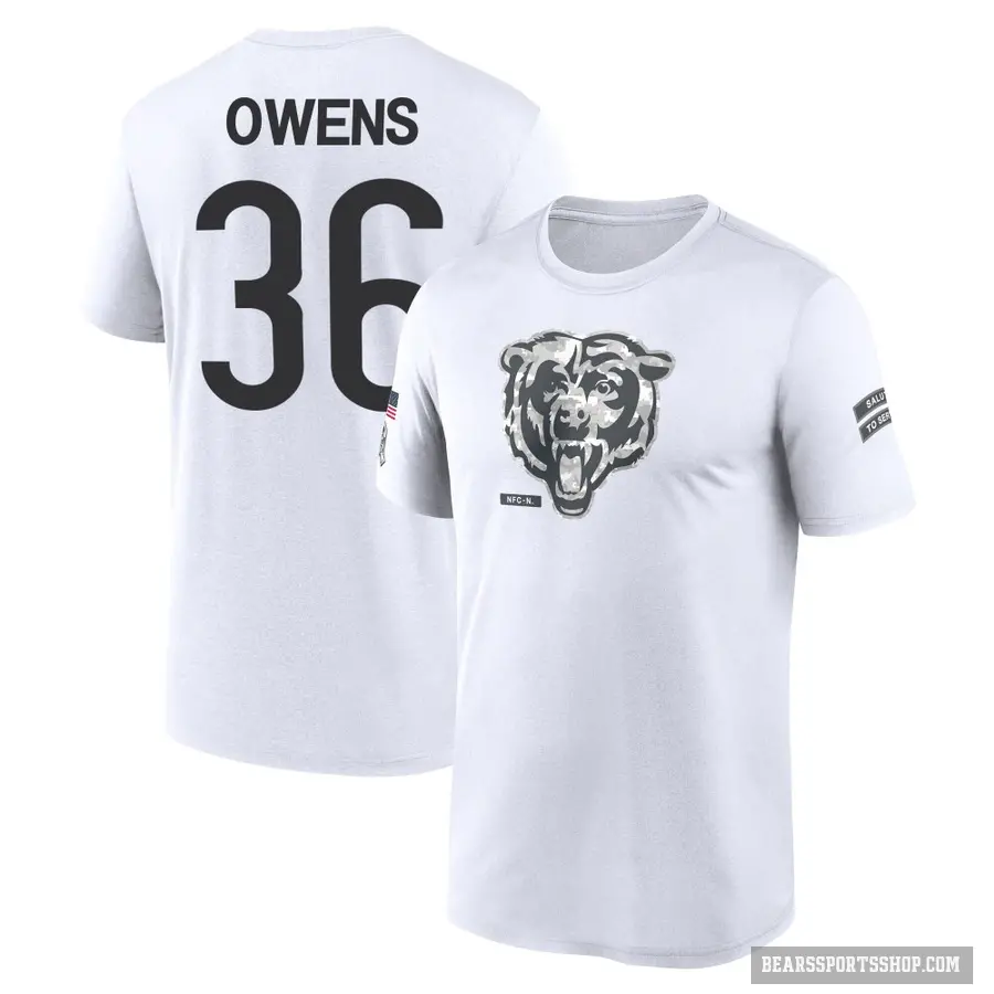 Youth ＃36 Jonathan Owens Chicago Bears White 2024 Salute to Service Performance T-Shirt