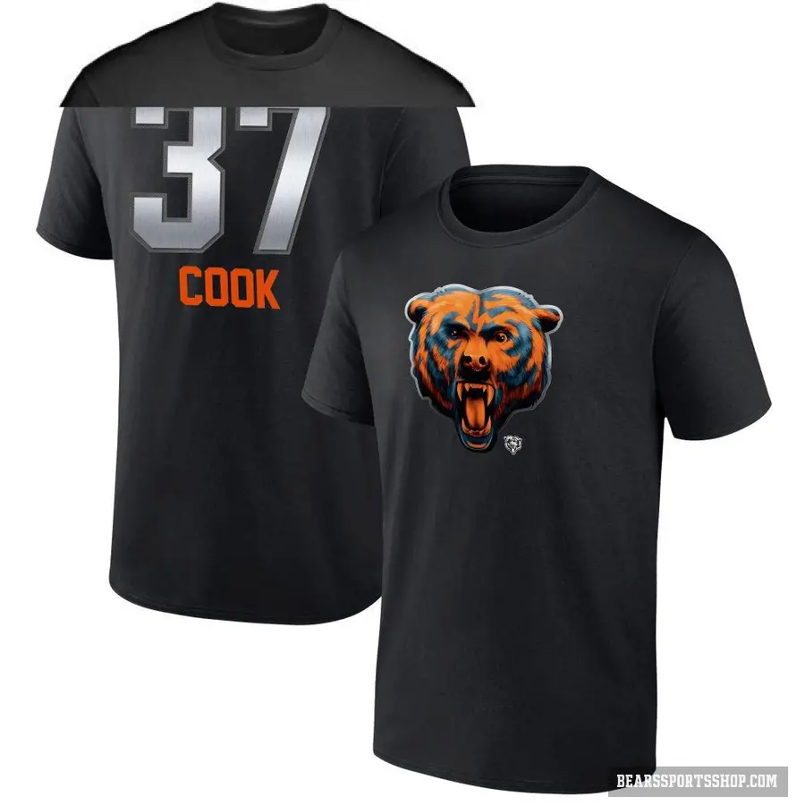 Youth ＃37 Alex Cook Chicago Bears Black Midnight Mascot T-Shirt