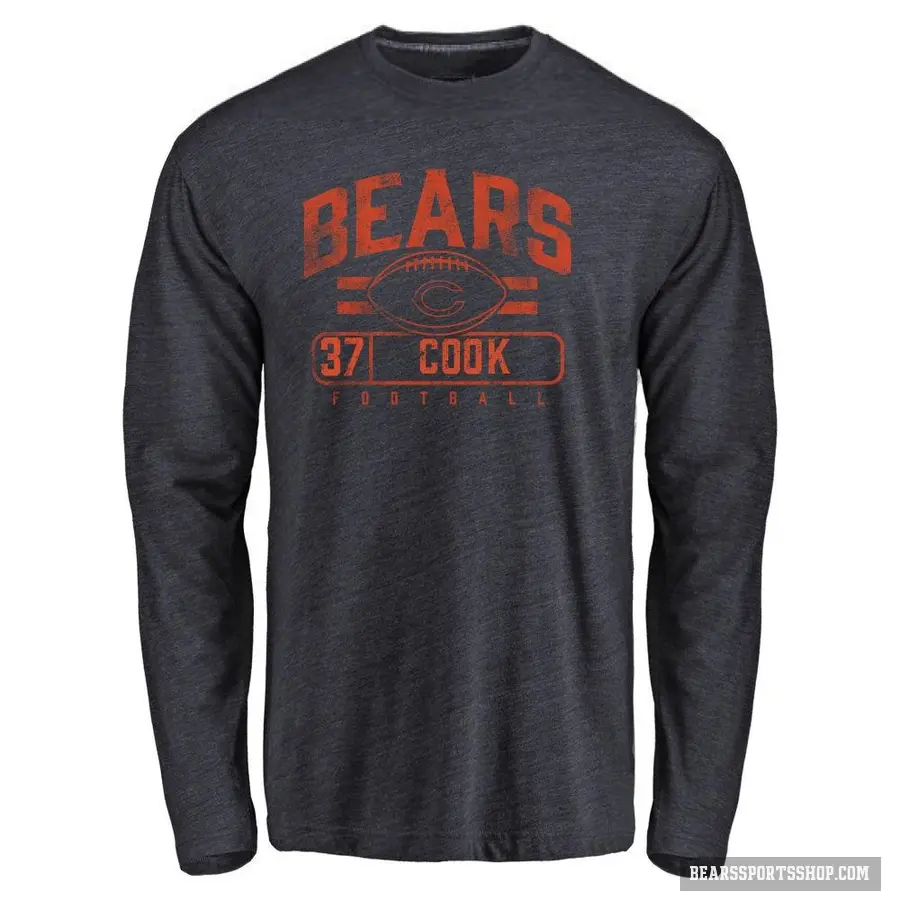 Youth ＃37 Alex Cook Chicago Bears Navy Flanker Long Sleeve T-Shirt