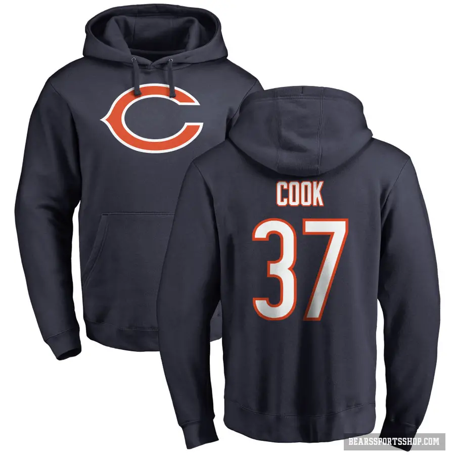 Youth ＃37 Alex Cook Chicago Bears Navy Pro Line Logo Pullover Hoodie