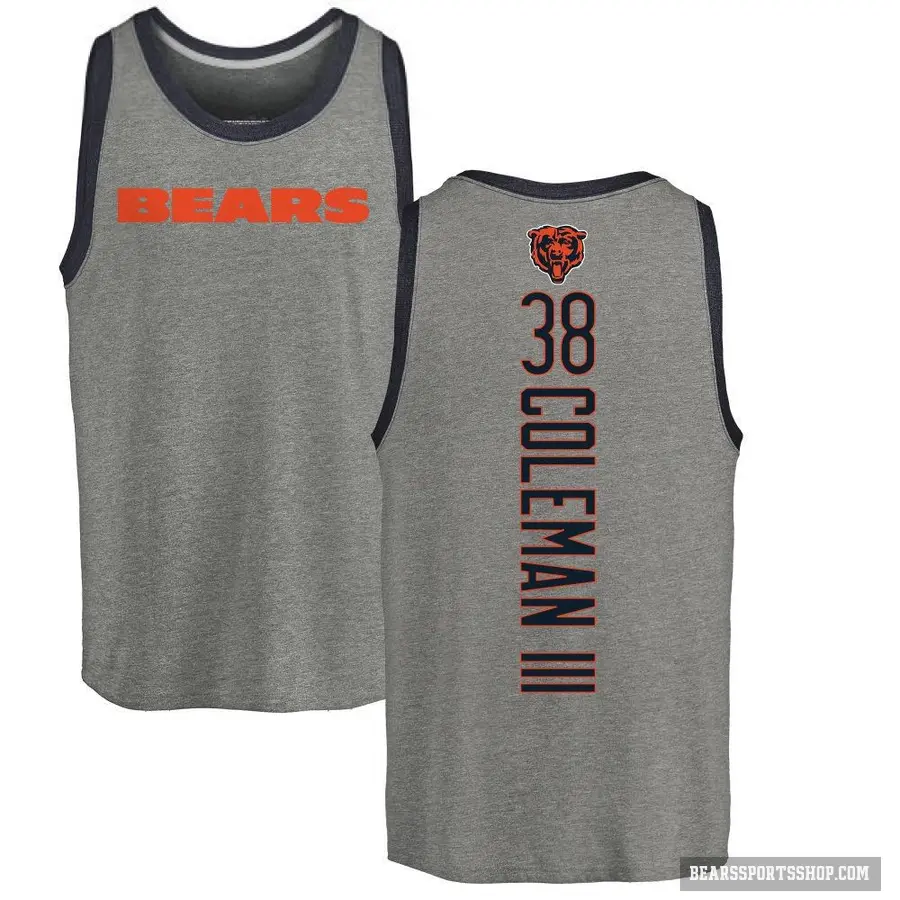 Youth ＃38 Douglas Coleman III Chicago Bears Ash Backer Tank Top