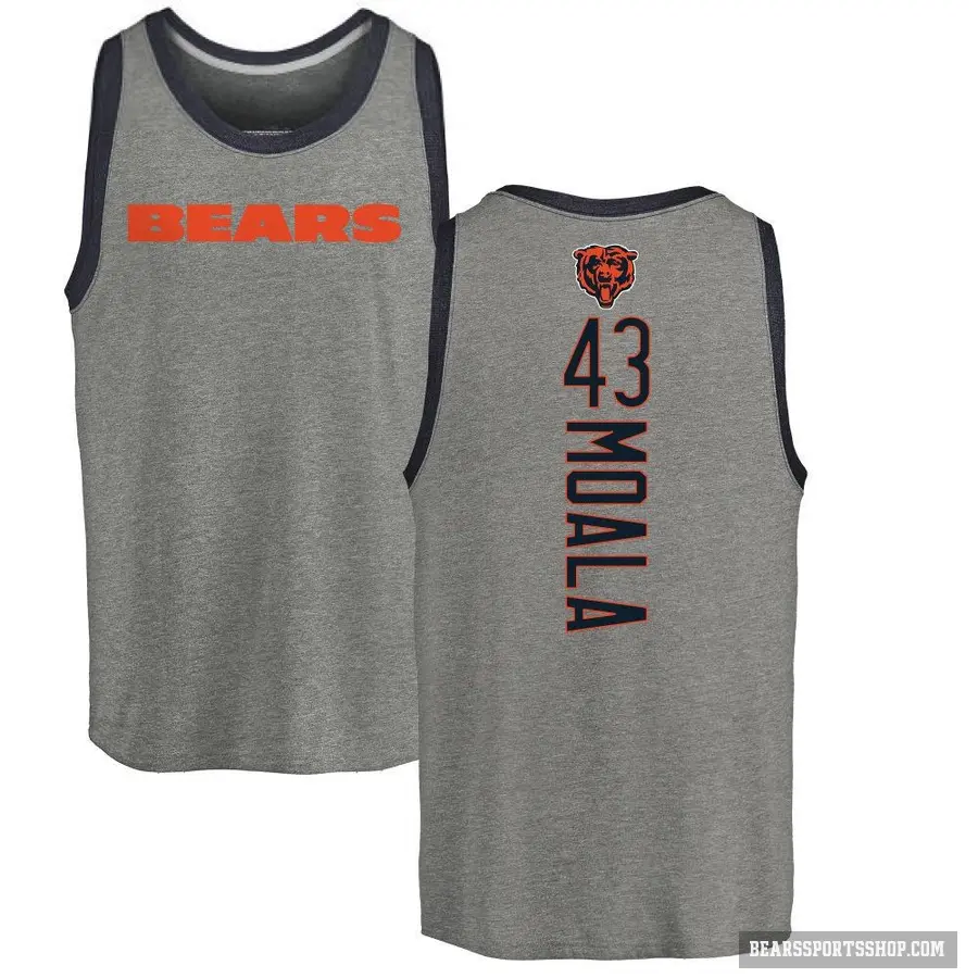Youth ＃43 Paul Moala Chicago Bears Ash Backer Tank Top