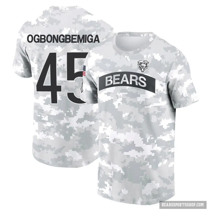 Youth ＃45 Amen Ogbongbemiga Chicago Bears Camo Arctic 2024 Salute to Service Performance T-Shirt