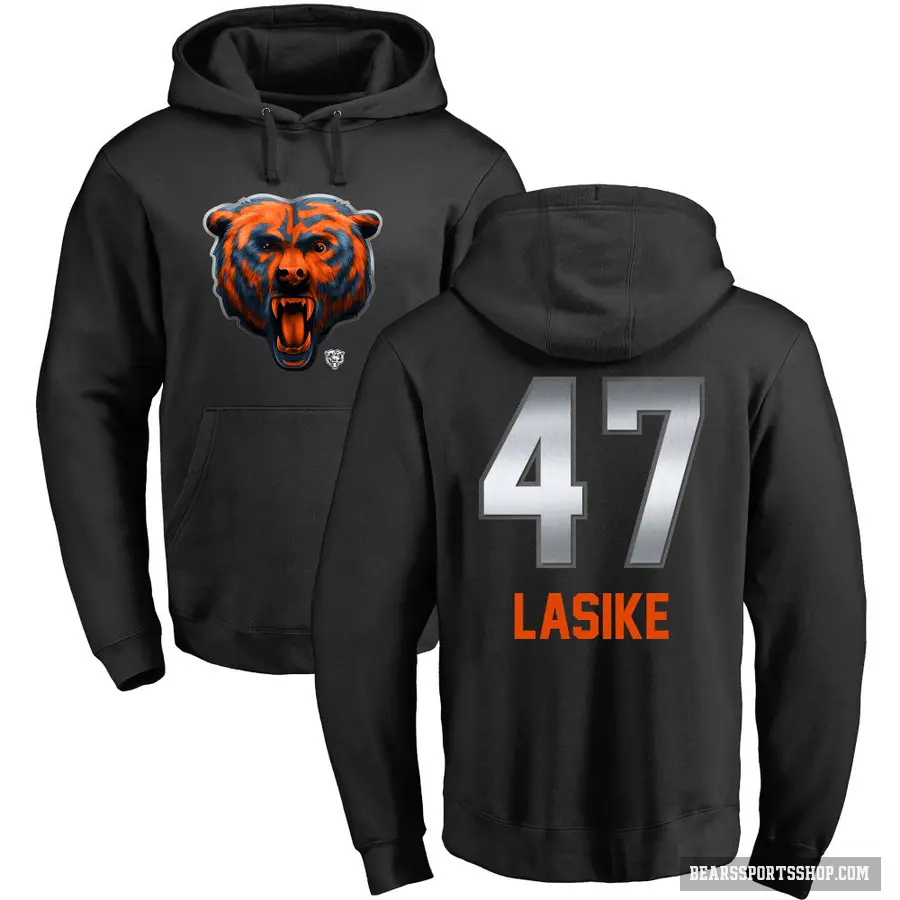 Youth ＃47 Paul Lasike Chicago Bears Black Midnight Mascot Pullover Hoodie