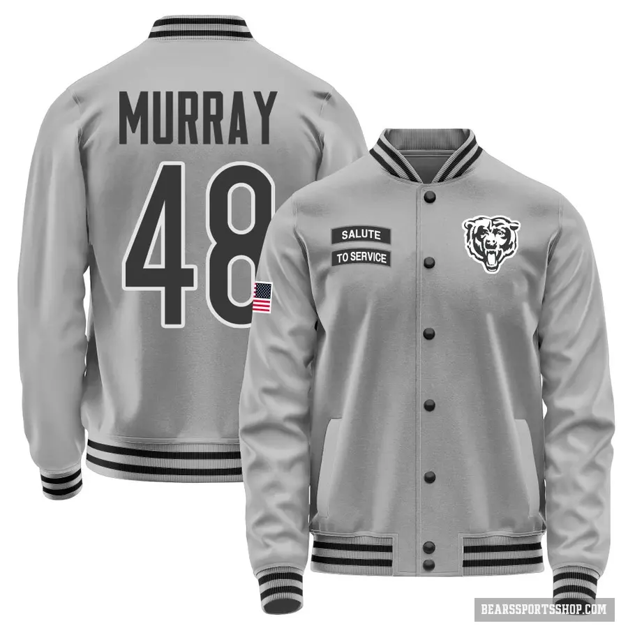 Youth ＃48 Jordan Murray Chicago Bears Gray Salute to Service Performance Jacket