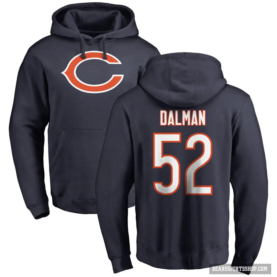 Youth ＃52 Drew Dalman Chicago Bears Navy Pro Line Logo Pullover Hoodie