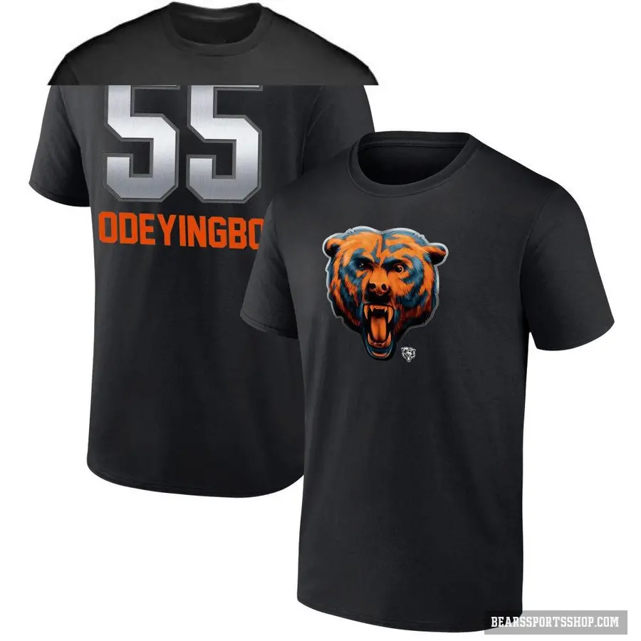 Youth ＃55 Dayo Odeyingbo Chicago Bears Black Midnight Mascot T-Shirt