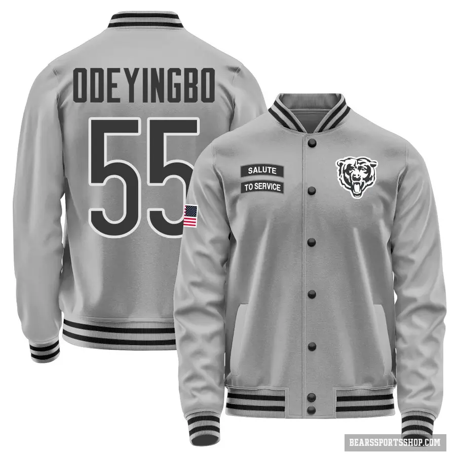Youth ＃55 Dayo Odeyingbo Chicago Bears Gray Salute to Service Performance Jacket