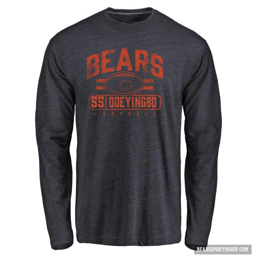 Youth ＃55 Dayo Odeyingbo Chicago Bears Navy Flanker Long Sleeve T-Shirt