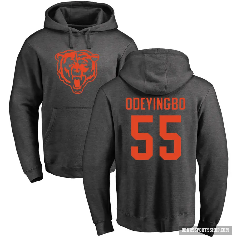 Youth ＃55 Dayo Odeyingbo Chicago Bears Pro Line by Branded Ash One Color Pullover Hoodie