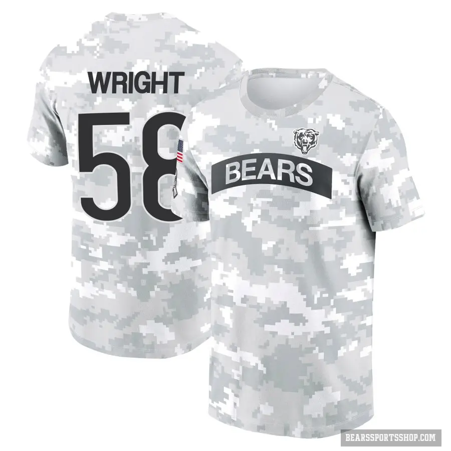 Youth ＃58 Darnell Wright Chicago Bears Camo Arctic 2024 Salute to Service Performance T-Shirt