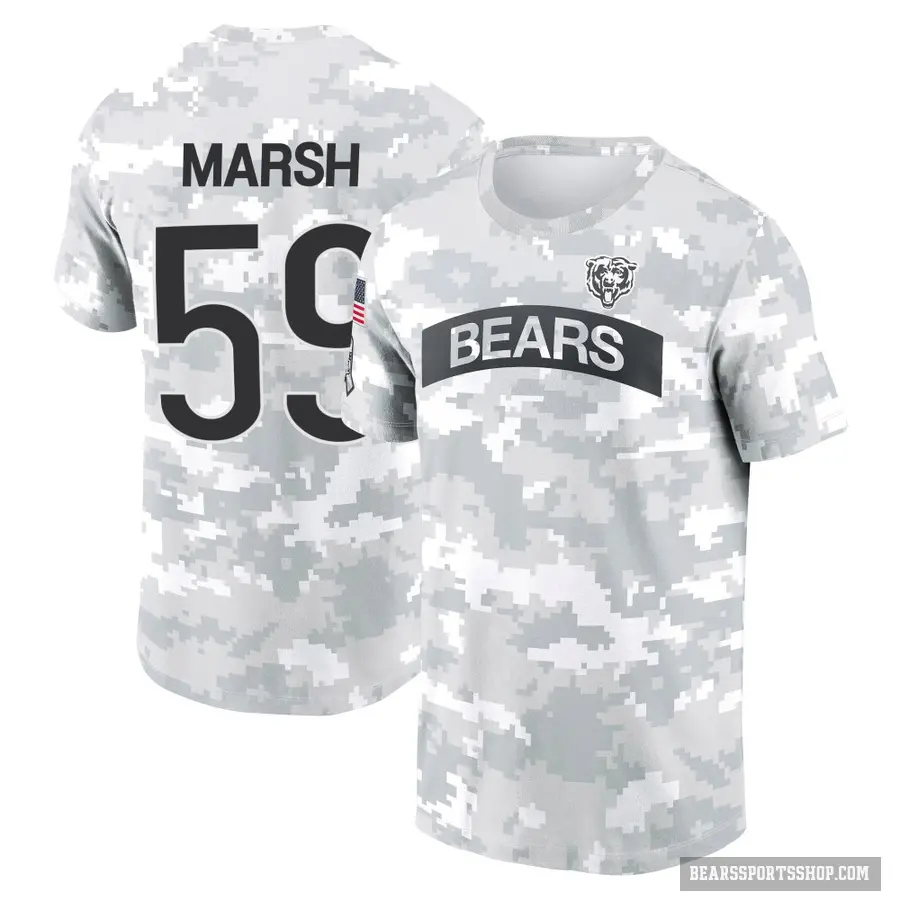 Youth ＃59 Cassius Marsh Chicago Bears Camo Arctic 2024 Salute to Service Performance T-Shirt