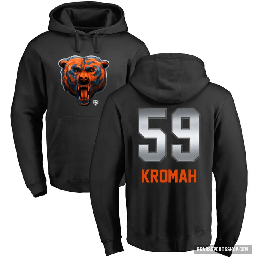 Youth ＃59 Jamree Kromah Chicago Bears Black Midnight Mascot Pullover Hoodie