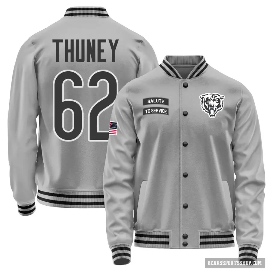Youth ＃62 Joe Thuney Chicago Bears Gray Salute to Service Performance Jacket
