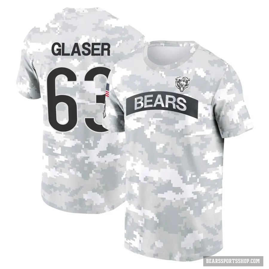 Youth ＃63 Chris Glaser Chicago Bears Camo Arctic 2024 Salute to Service Performance T-Shirt